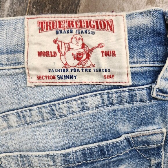 Mens True Religion Skinny No Flap size 33x32 Mid Rise Denim Jeans - Picture 5 of 13